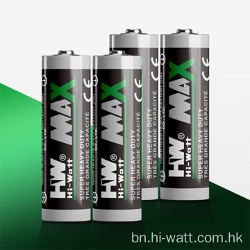 HW AA ব্যাটারি R6P 1.5V মেটাল জ্যাকেট